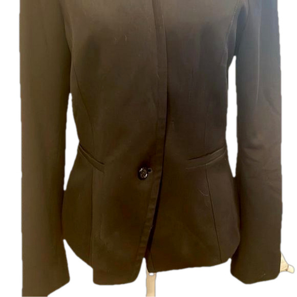 White House Black Market sz 10 lined black tailored blazer pockets - Picture 2 of 10